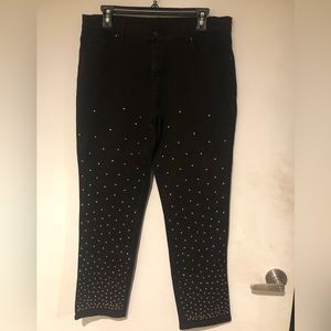 Diane Gilman DG2 black gold studded jeans.